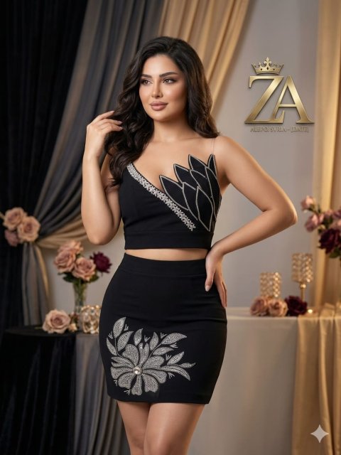 طقم تنورة نسائي سهرة