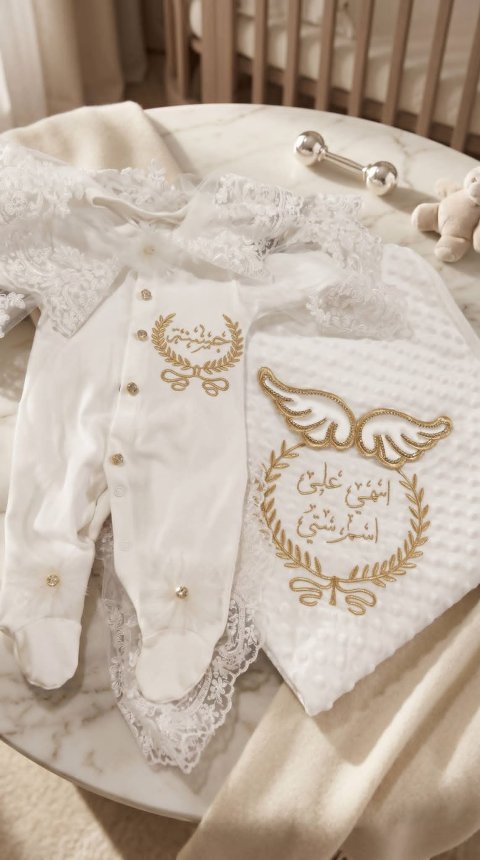 طقم ديارة مع اسم الاميرة المدللة 🥰