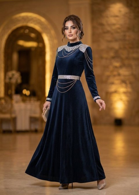 فستان مخمل تركي