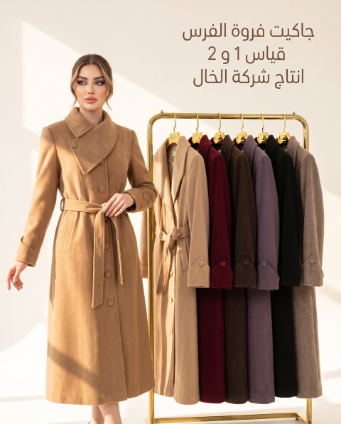 جاكيت فروة الفرس قياس 1 و 2 سبع الوان